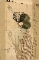 1901 XXXII. Anno Virgina. Art Nouveau lady. Druck v. Max Herzig & Co. litho s: Raphael Kirchner