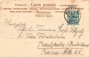 1901 XXXII. Anno Virgina. Art Nouveau lady. Druck v. Max Herzig & Co. litho s: Raphael Kirchner