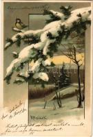 1904 Winter landscape. Nr. 4610. litho s: Mailick (cut)