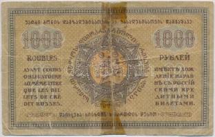 Grúzia / Autonóm Köztársaság 1920. 1000R ragasztott T:III- 
Georgia / Autonomous Republic 1920. 100...