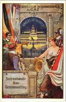 1926 Exposition Internationale du Gaz Anvers / Internationale Gas-Tentoonstelling Antwerpen / International Gas Exhibition Antwerpen, advertising art postcard