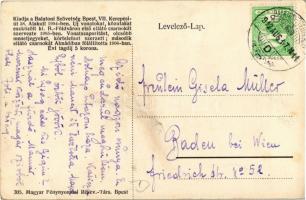 1912 Siófok, Sió részlet, sétány felfordított csónakokkal a parton. Kiadja a Balatoni Szövetség, rek...