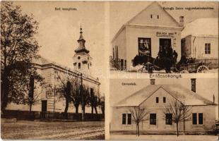 1936 Erdőcsokonya (Csokonyavisonta), Református templom, orvoslak, tél, Balogh Imre vegyeskereskedése és saját kiadása