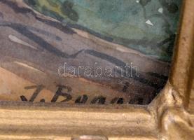 J. Bogányi jelzéssel. Ajaccio. Akvarell, papír, datált (III. 927). Sérült, üvegezett blondel keretbe...