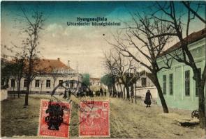 1920 Nyergesújfalu, utca, községháza. TCV card + hatszínű bélyeg