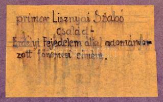 cca 1920-40 A Lisznyai Szabó család Erdély fejedelme által adományozott főnemesi festett címere. Akv...