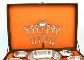 Fém kompótos készlet 6 személyes, díszdobozban