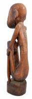 Afrikai faragott fa szobor. Repedéssel. 48 cm