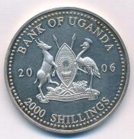 Uganda 2006. 2000Sh Ag "A labdarúgás halhatatlanjainak csarnoka - Argentína 1970-es évek / Dani...