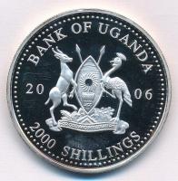 Uganda 2006. 2000Sh Ag "A labdarúgás halhatatlanjainak csarnoka - Argentína/Spanyolország 1950-...
