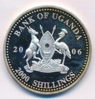 Uganda 2006. 2000Sh Ag "A labdarúgás halhatatlanjainak csarnoka - Portugália 2000-es évek / Lui...