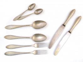 Wellner alpakka evőeszköz készlet (6 személyes), eredeti dobozában, jelzett, össz. 26 db