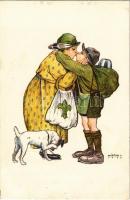 Kiadja a Magyar Cserkészszövetség Nagytábortanácsa 1926. Márkus Miklós főcserkész címzett/ Hungarian boy scout art postcard s: Márton L.