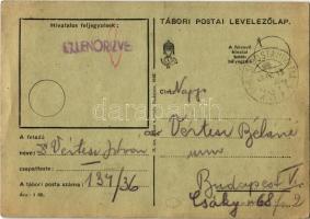 1943 Dr. Vértesi István zsidó 134/36. KMSZ (kisegítő munkaszolgálatos) levele édesanyjának özv. Vértesi Béláné úrnőnek / WWII Letter of a Jewish labor serviceman to his mother. Judaica (EB)