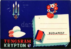 Tungsram Krypton / Hungarian light bulb advertisement postcard