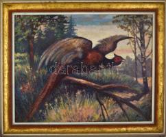 Remsey jelzéssel: Fajdkakas. Olaj, farost, fa keretben, 70x90 cm