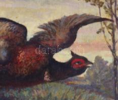 Remsey jelzéssel: Fajdkakas. Olaj, farost, fa keretben, 70x90 cm