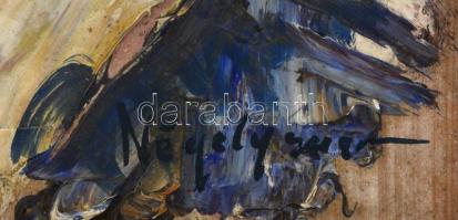 Négely jelzéssel: Portré. Olaj, farost, fa keretben, 48,5x37 cm