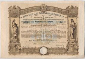 Budapest 1906. Pesti Hazai Első Takarékpénztár-Egyesület 100K-ról szóló nyereménykötvénye, szárazpecséttel, szelvények nélkül + 1944. A Magyar Királyság 3%-kal kamatozó törlesztéses kölcsöne búzakötvénye 10q búza értékéről szelvényekkel T:III