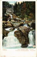 Tátra, Vysoké Tatry; Alsó Tarpataki-völgy, vízesések. Feitzinger Ede 329. 1902/12. / Unteres Kohlbachtal, Wasserfälle / Studená dolina / valley, waterfall