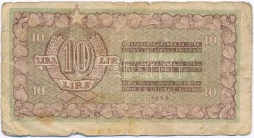 Jugoszlávia / Isztria, Fiume és Szlovén Tengerparti Területek Állami Bankja 1945. 10L T:III- 
Yugos...