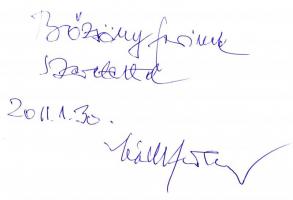 Mádl Ferenc köszöntése. Mádl Ferenc Bőzsöny Ferencnek szóló dedikálásával. Bp., 2011. Magyar Polgári...