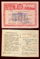 1957 Földműves-szövetkezeti részjegy és részjegykönyv