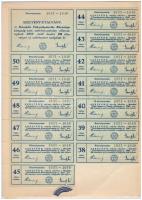 Mándok 1927. "Mándoki Takarékpénztár Részvénytársaság" tíz részvénye egyben, összesen 200P...