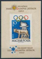 1960 Olimpia vágott blokk (10.000) (apró gumihiba) / Mi 30 imperforate block (small gum disturbance)