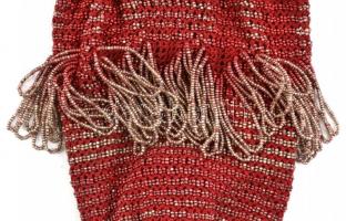 Régi gyöngyfűzéses színházi táska,18x12 cm