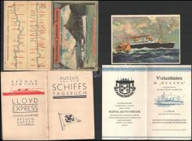cca 1910-1930 4 db hajózással kapcsolatos reklám nyomtatvány / Ship cruises 4 advertisings