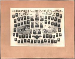 1932 M. Kir. Repülőgép- és Mótorszerelő Szakiskola tablója. 22x16 cm Kartonon