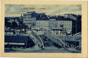 Fiume, Rijeka; Ponte Susak (Sussak) / bridge, shops