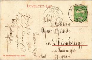 1908 Pancsova, Pancevo; Starcsovai utca, Tatarik Dosan üzlete, kerékpáros. Miloszavljevics Vazul kia...