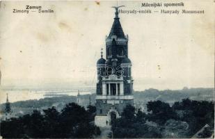 1915 Zimony, Semlin, Zemun; Hunyadi emlékmű / Milenijski spomenik / Millennium monument (fl)