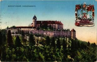 1918 Borostyánkő, Bernstein; Schloss / vár, címer. Máger József kiadása / castle, coat of arms (EK)