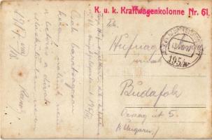 1917 Hufnagel Károly karpaszományos kitüntetésekkel / K.u.K. Kraftwagenkolonne Nr. 61. / WWI Austro-...