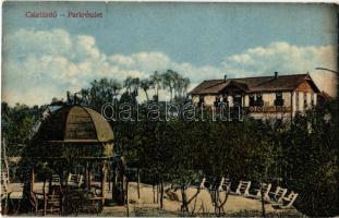 1918 Csíz, Csízfürdő, Kúpele Cíz; Park, zenepavilon, szálloda. Herskovits Mór kiadása / park, music pavilion, hotel