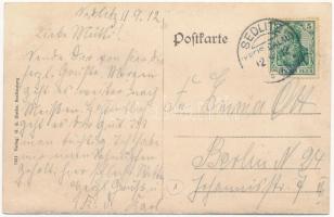 1912 Senftenberg, Glück auf! Tagebau im Kohlenrevier / Opencast mining in the coalfield, industrial ...