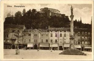 Gorizia, Görz, Gorica; Hauptplatz / main square, shops of Francesco, Gaspardis Giovanni + K.u.K. Bahnhofkommando