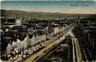 1917 Eperjes, Presov; látkép, üzletek, piac / general view, shops, market (EK)