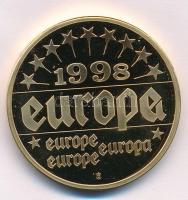 Dánia 1998. "Poul Nyrup Rasmussen" aranyozott Cu emlékérem tanúsítvánnyal, karton csomagol...