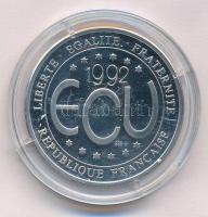 Franciaország 1992. 1Ecu Ag "Charle Magne" tanúsítvánnyal, karton csomagolásban T:PP
Fran...