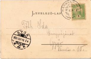 1903 Párkánynána, Párkány-Nána, Stúrovo; vasútállomás, vonat, gőzmozdony. Kardos Dezső kiadása / rai...