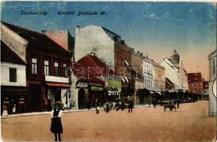 1919 Szombathely, Horváth Boldizsár tér, Mayer Jakab, Steiner, Koller István üzlete (EK)