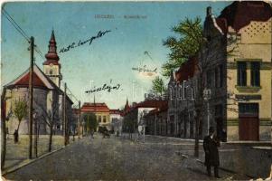 1912 Cegléd, Kossuth tér, Katolikus templom, Városháza, Népbank. W. L. Bp. 6673. (fa)