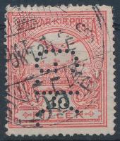 1909 Turul 10f G.K. céglyukasztással / perfin (Lente 300 p)