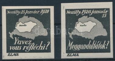 1920. január 15. Neuilly két klf ELMA levélzáró / 2 different labels