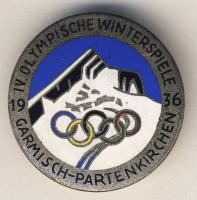 Német 3. Birodalom 1936. "IV. Téli olimpia -Garmish- Partenkirschen" zománcos kitűző T:2