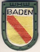 Német 3. Birodalom 1940-es évek "W.H.W. - Baden (Téli Segély Szolgálat) fém-szövet kitűző